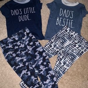 2 Rae Dunn pajamas size 3T Dad’s Little Dude Dad’s Bestie